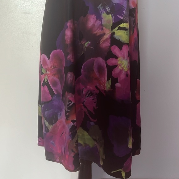 RW&CO | Black Floral Satin Dress Sz XXS - Picture 5 of 5
